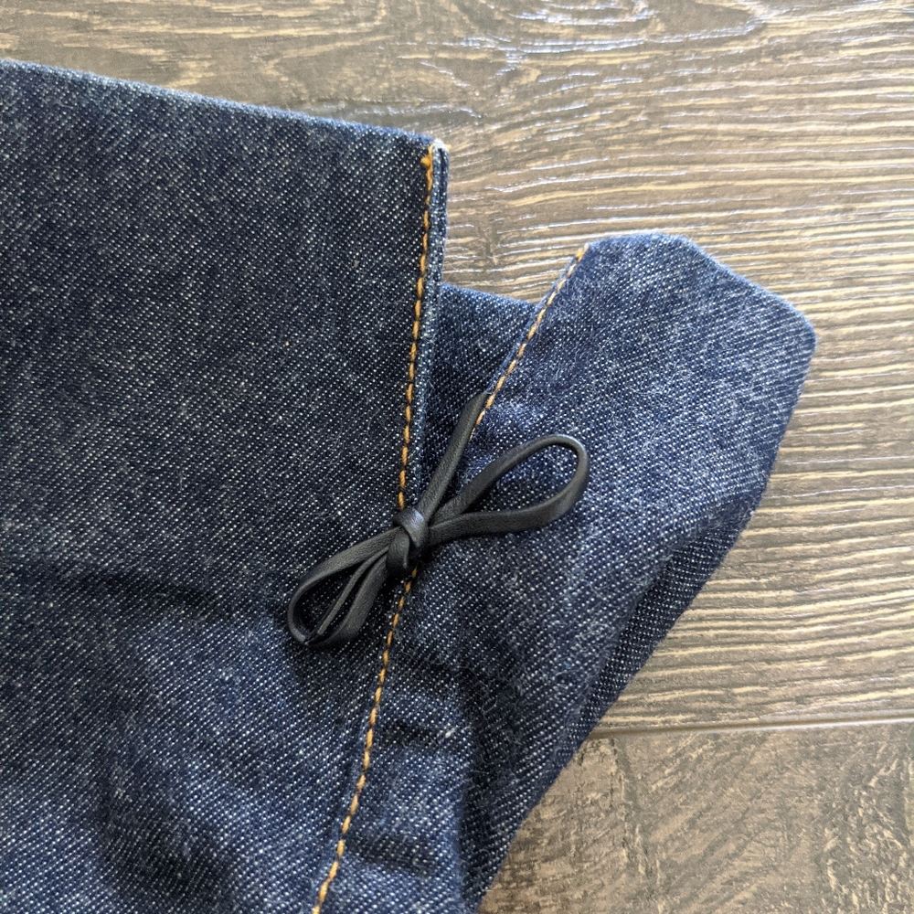 Zamasport for Gucci Dark Wash Tapered Mid-rise Jeans With Bow Detail - Picture 4 of 7